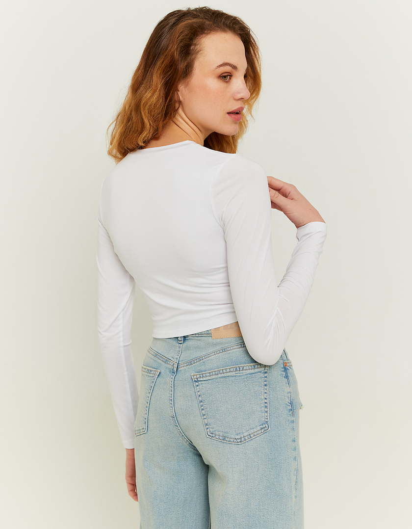 TALLY WEiJL, Weisses Cropped Top mit Herz Cut Out for Women