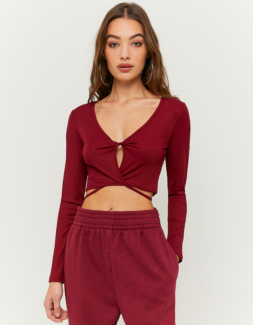 TALLY WEiJL, Crop Top Manches Longues Rouge for Women