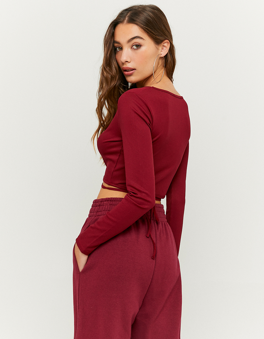 TALLY WEiJL, Rotes langärmliges Crop Top for Women