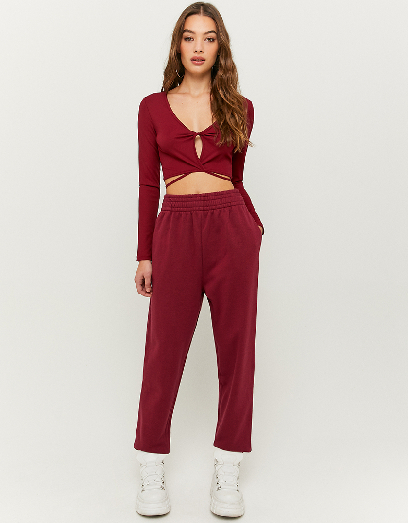 TALLY WEiJL, Crop Top Manches Longues Rouge for Women