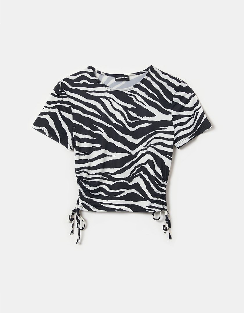 TALLY WEiJL, Ruched  Animal print Top for Women