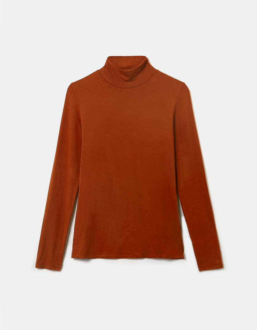 TALLY WEiJL, Basic Red Roll neck Top for Women