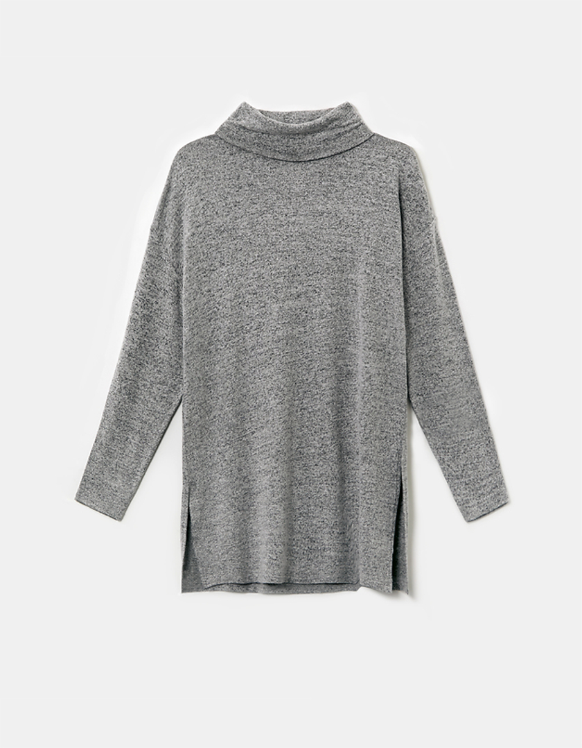 TALLY WEiJL, Grey Oversize Basic Turtle Neck Top for Women