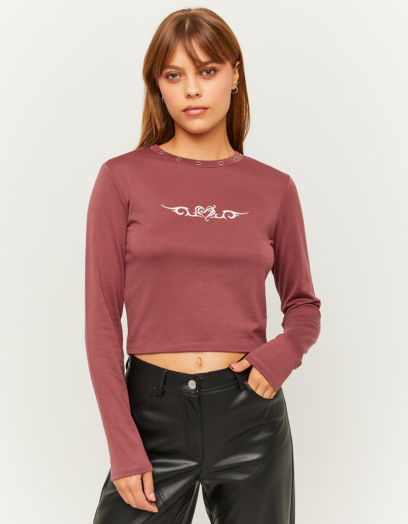 TALLY WEiJL, Eyelets Long Sleeves T-shirts for Women