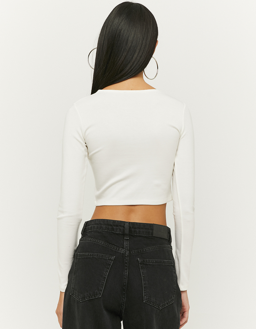 TALLY WEiJL, White Cut Out Cropped Top for Women