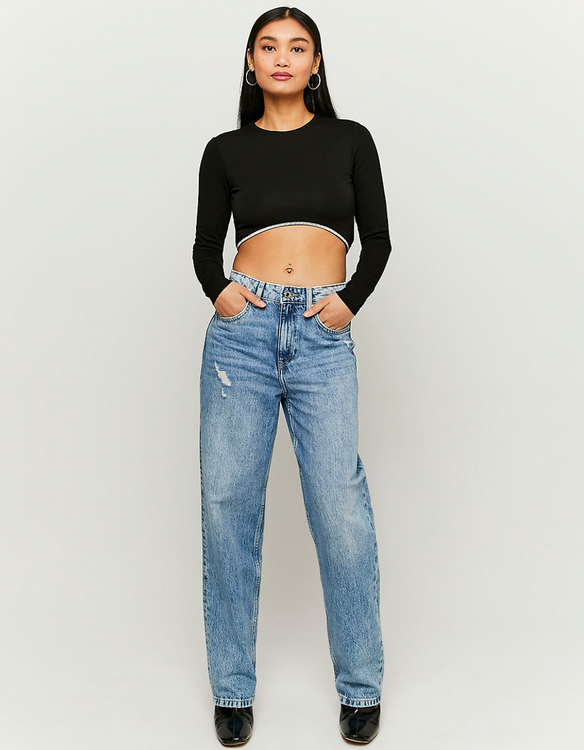 TALLY WEiJL, Black Cropped Top With Strass for Women