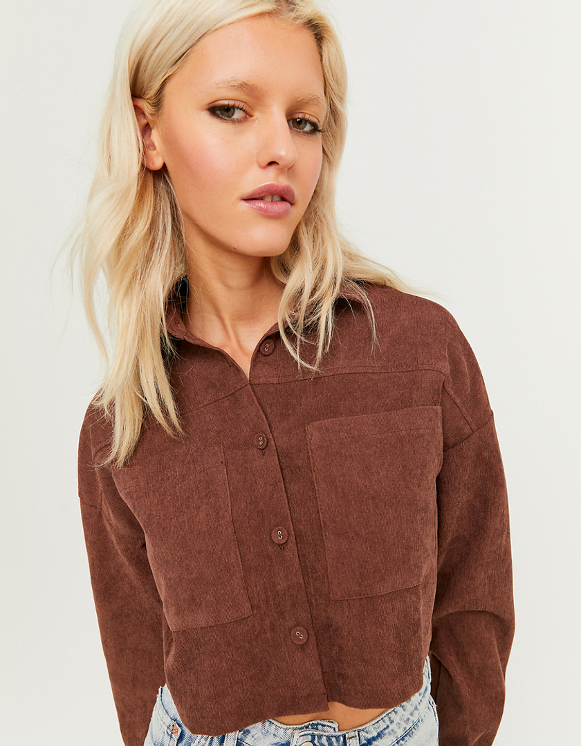 Chemise Velours Cotelé Femme Chic Et Élégant Blouse Femme Grande Taille Chemise Velours Côtelé Oversize Manche Longue Ample Casual Décontractée Femme Large Chemisier Manches Longues Femme Blanc S