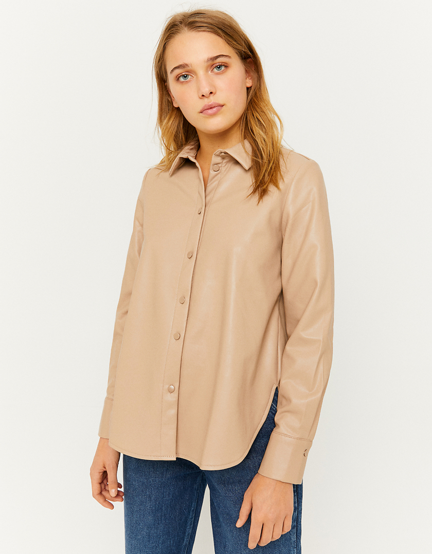 TALLY WEiJL, Chemise Manches Longues Similicuir Boutonné for Women