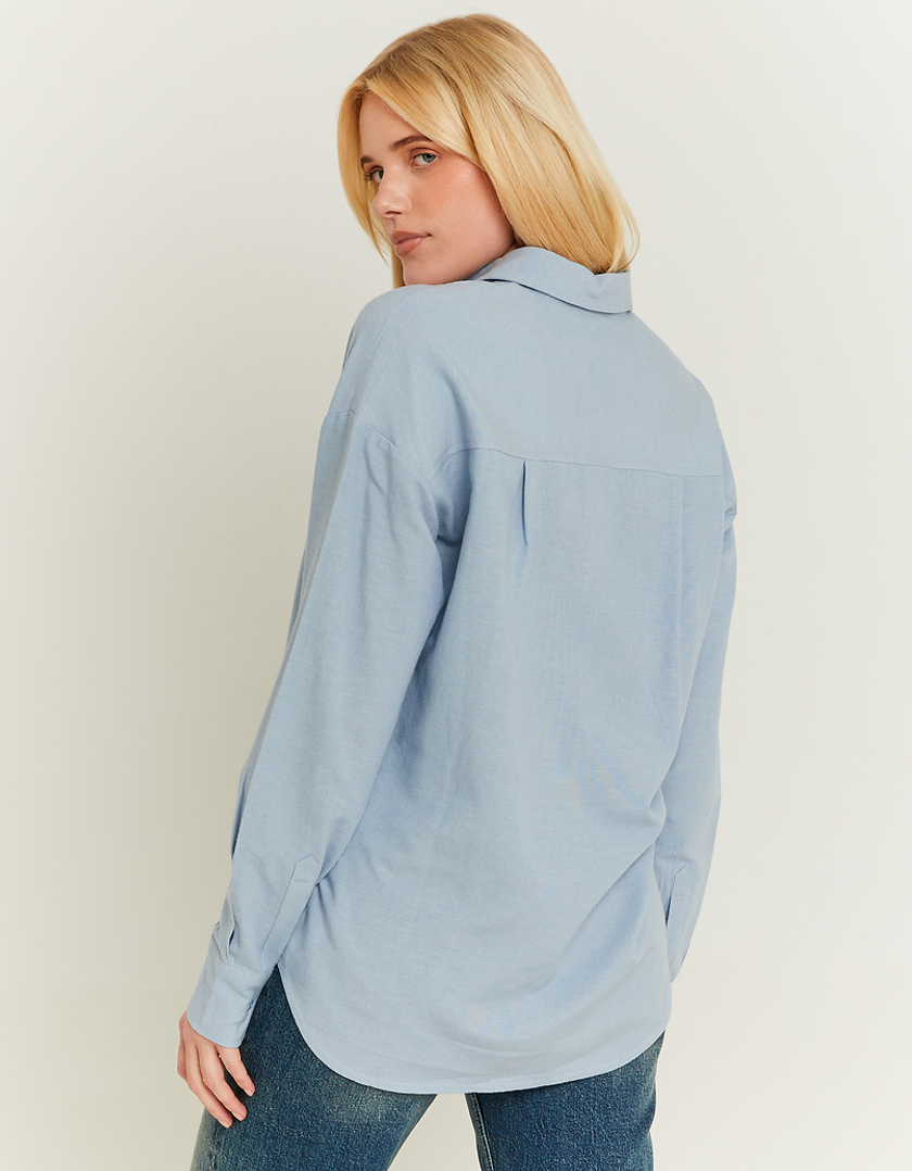 TALLY WEiJL, Light Blue Oversize Linen Shirt for Women
