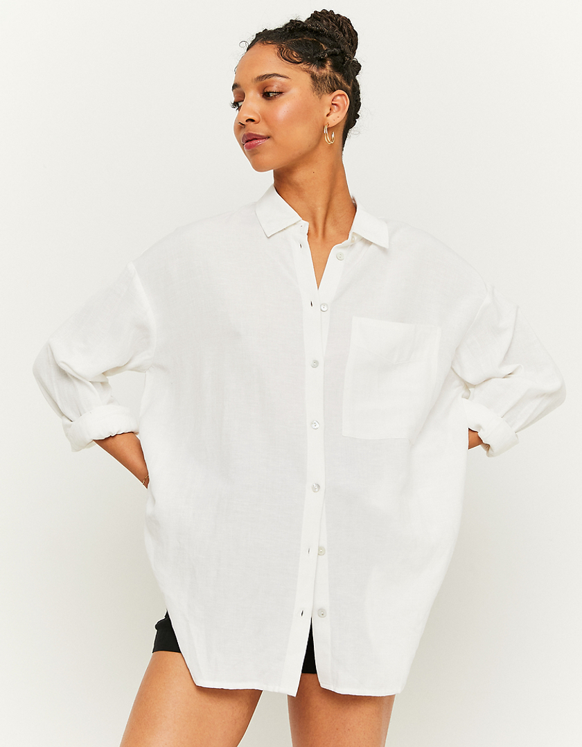 TALLY WEiJL, Basic Linen Blend Shirt for Women