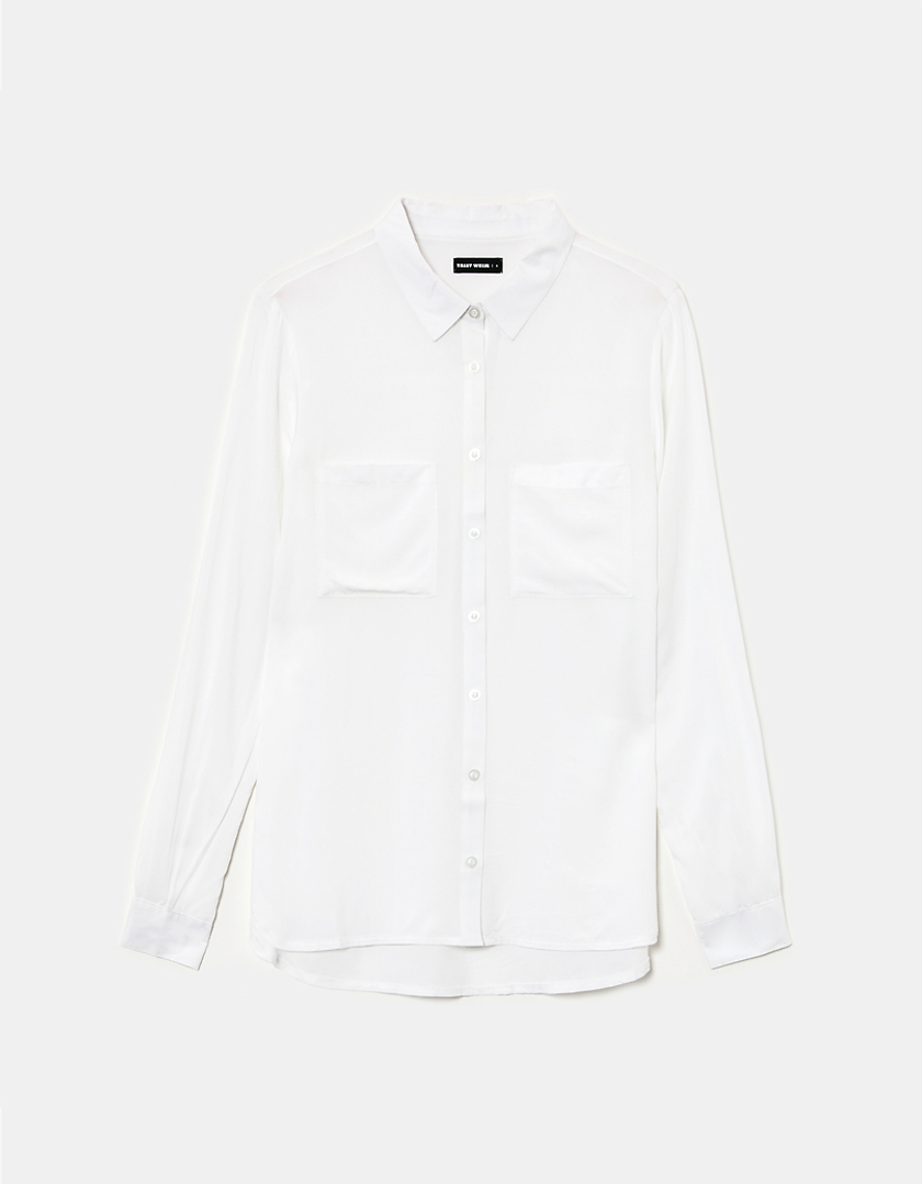 TALLY WEiJL, White Buttoned Down Plain Basic Shirt for Women