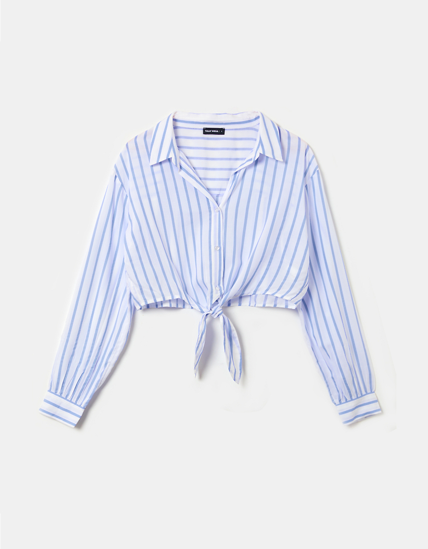TALLY WEiJL, Camicia Corta A Righe Bianca for Women