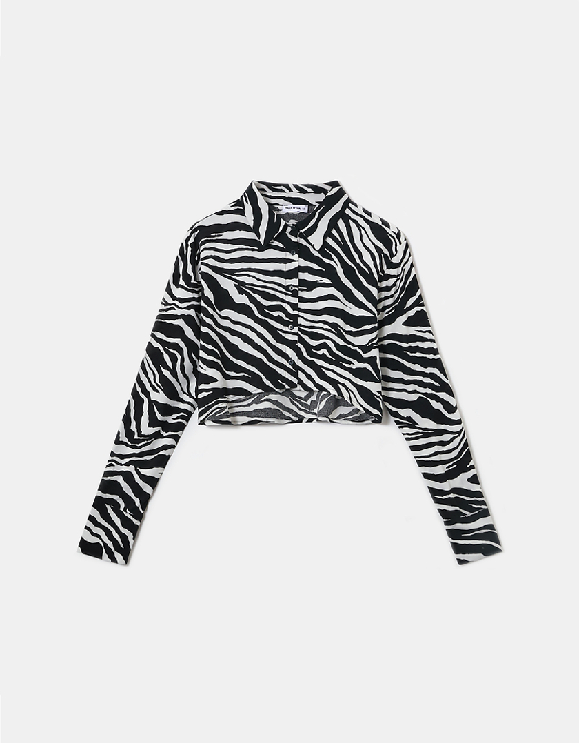 TALLY WEiJL, Cropped Animal print Shirt for Women