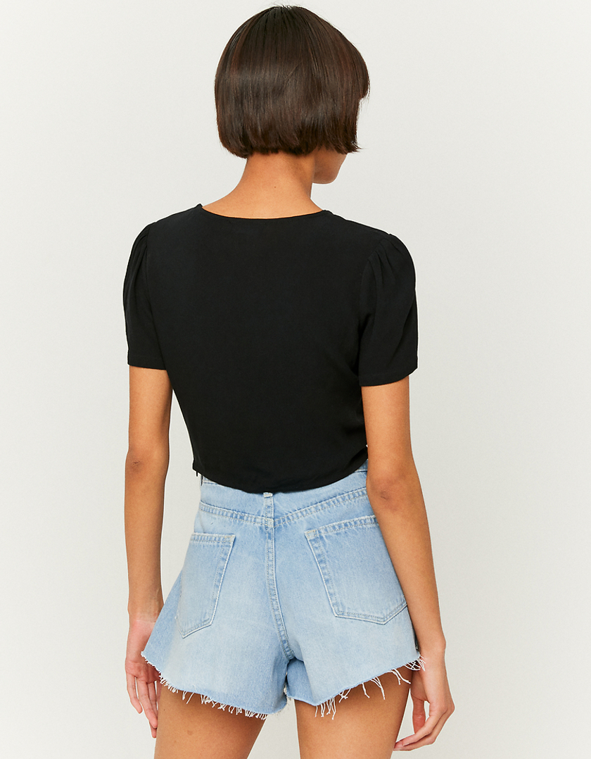TALLY WEiJL, Black Short Sleeves Crop top for Women