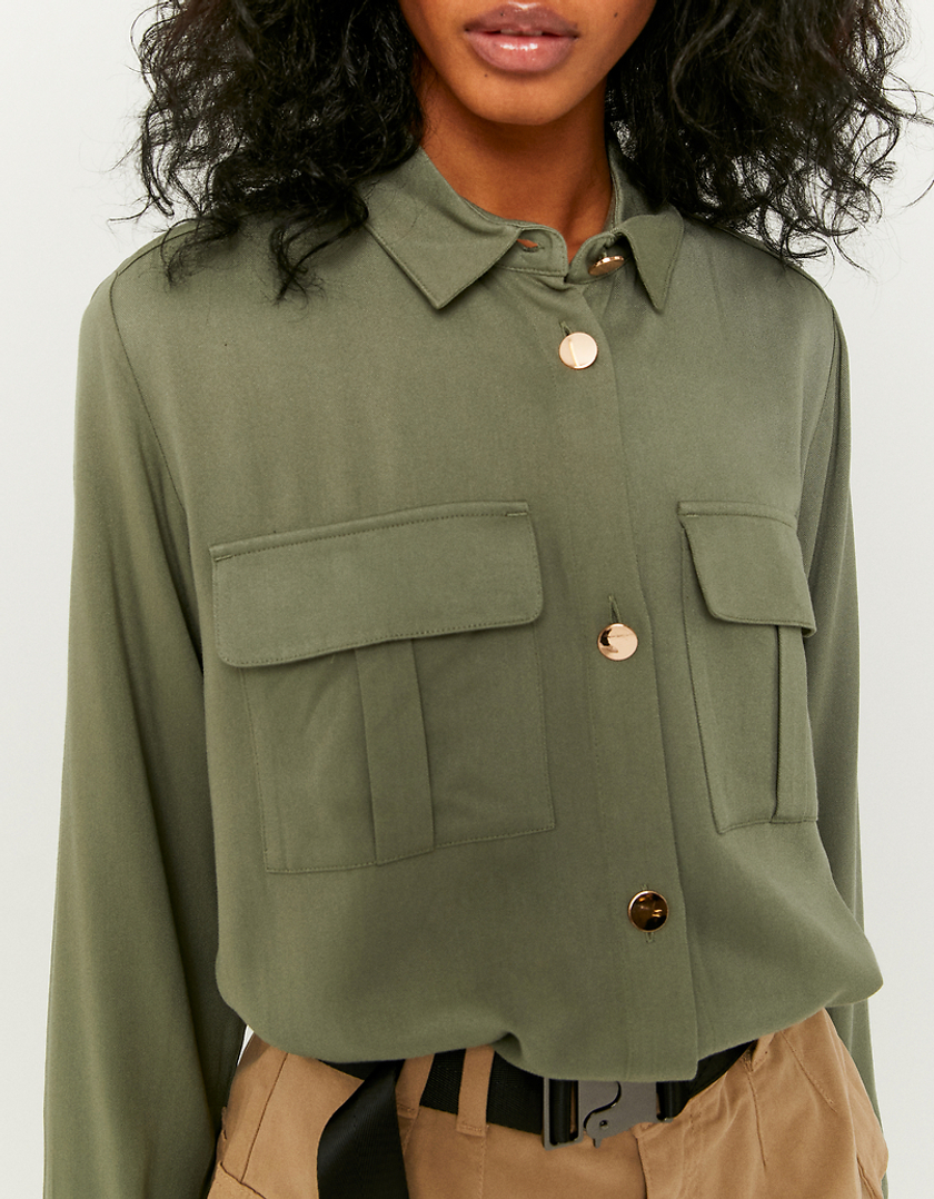 TALLY WEiJL, Green Buttoned Down Plain Shirt for Women